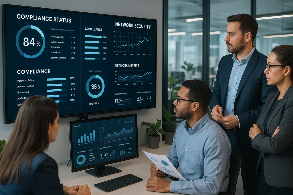 Team Reviewing Compliance Metrics